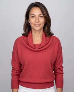 Maglione con Collo Drappeggiato Morbido