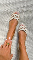Camilla™ | Sandali Intrecciati Crema Elegante