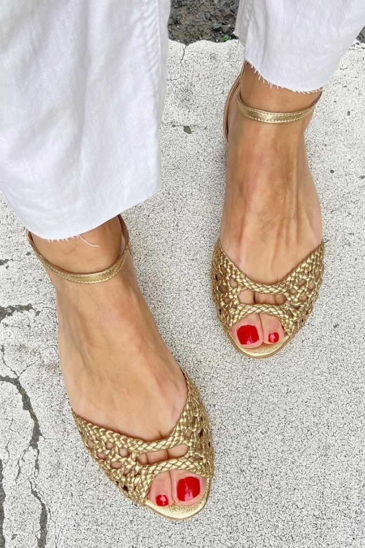 Isabella™ | Sandali Intrecciati Dorati