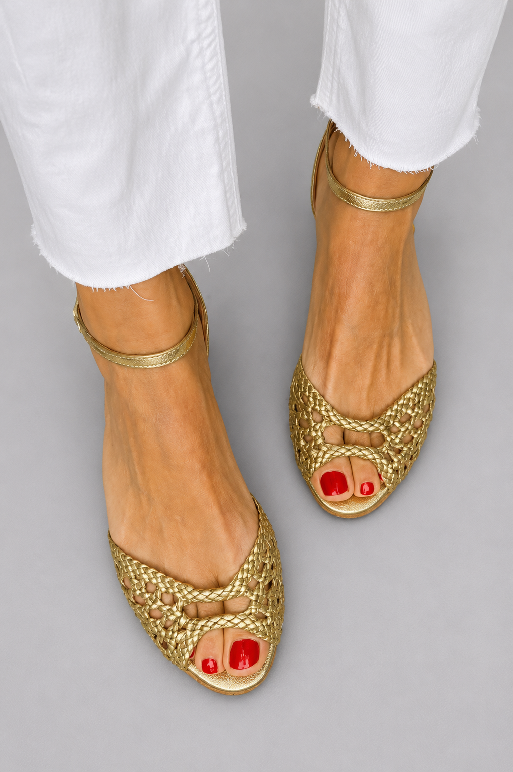 Isabella™ | Sandali Intrecciati Dorati