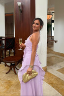 Eliza | Vestido maxi elegante con volantes para mujer