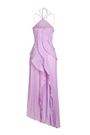 Eliza | Vestido maxi elegante con volantes para mujer