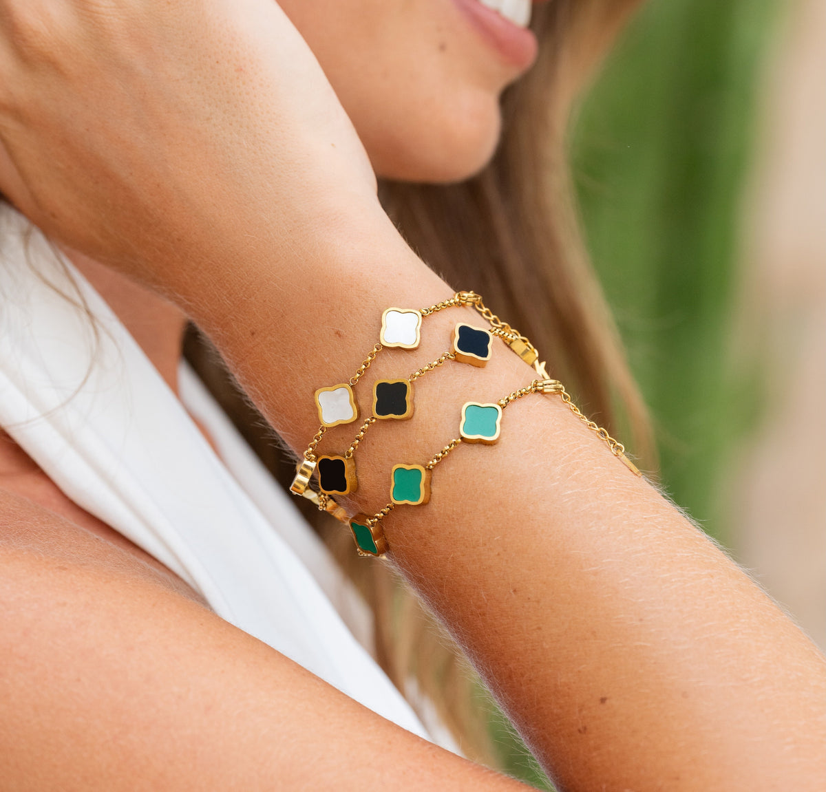 Bracciale Quadrifoglio Placcato Oro 18K