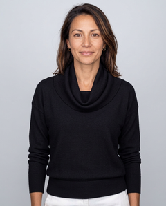 Maglione con Collo Drappeggiato Morbido