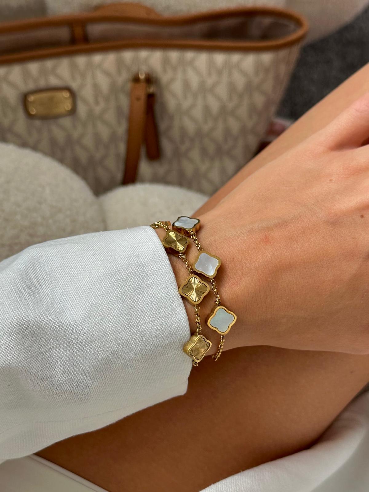 Bracciale Quadrifoglio Placcato Oro 18K