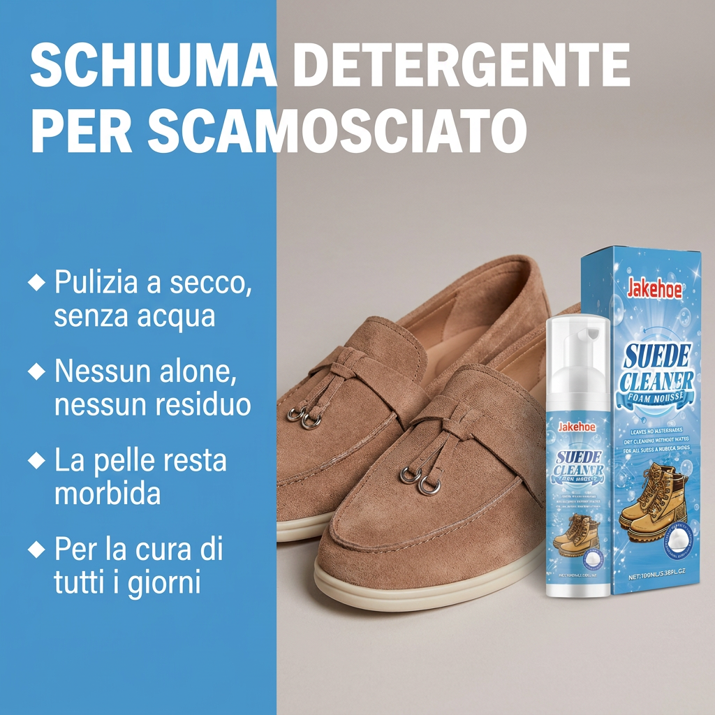 Kit Cura Camoscio — Schiuma, Spazzola e Panno
