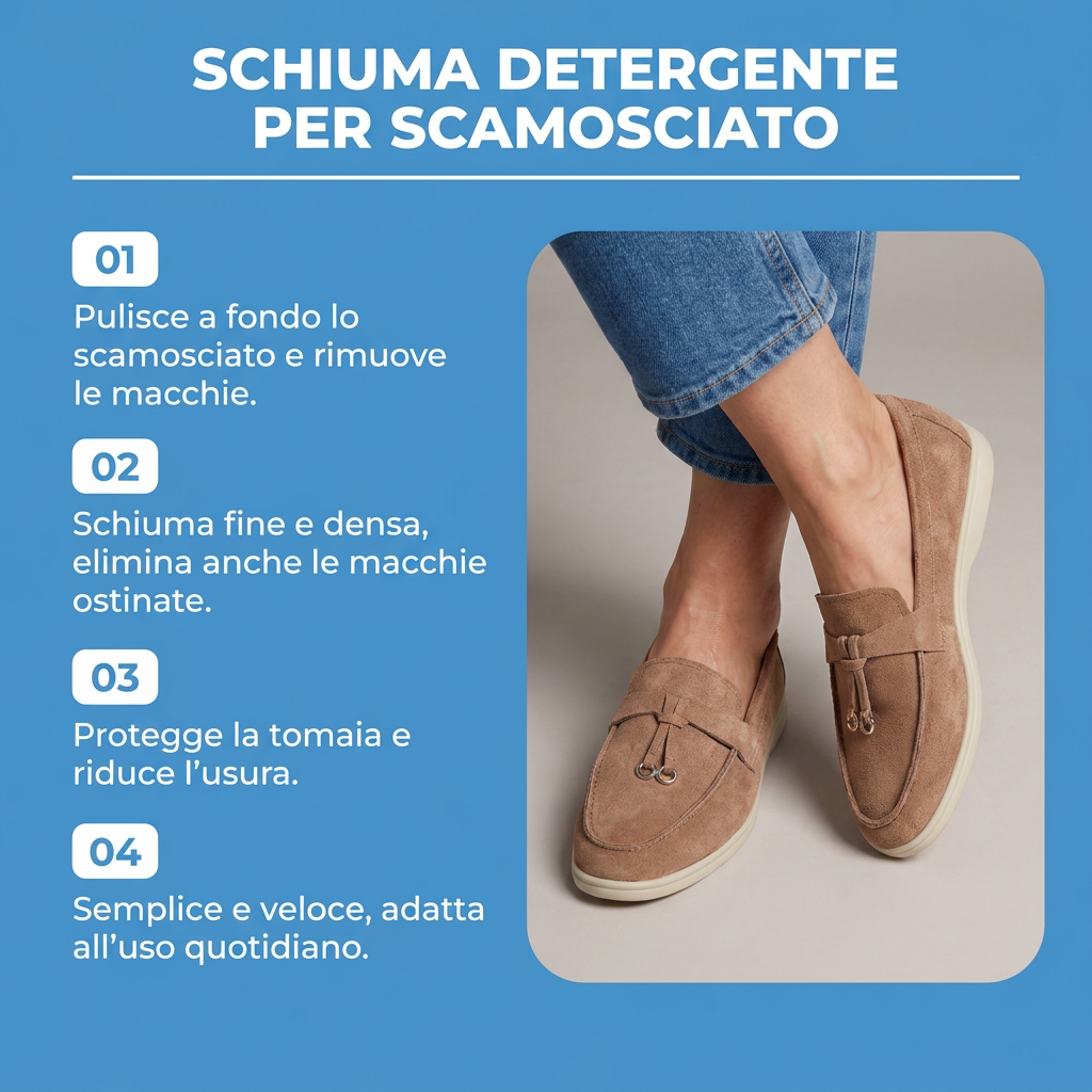Kit Cura Camoscio — Schiuma, Spazzola e Panno
