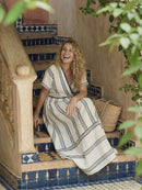 Teresa | Vestido midi de cintura envolvente con escote en V y manga corta