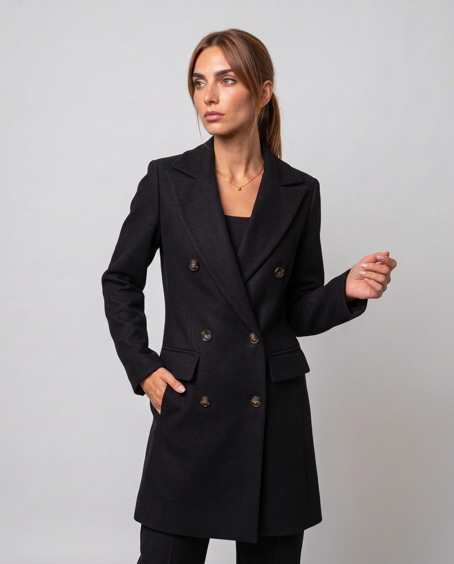 Cappotto Bellagio — Nero (dettaglio)