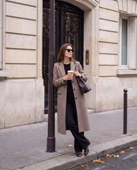 Cappotto Montenapoleone lungo pied de poule marrone