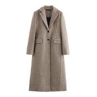 Cappotto Montenapoleone lungo pied de poule marrone