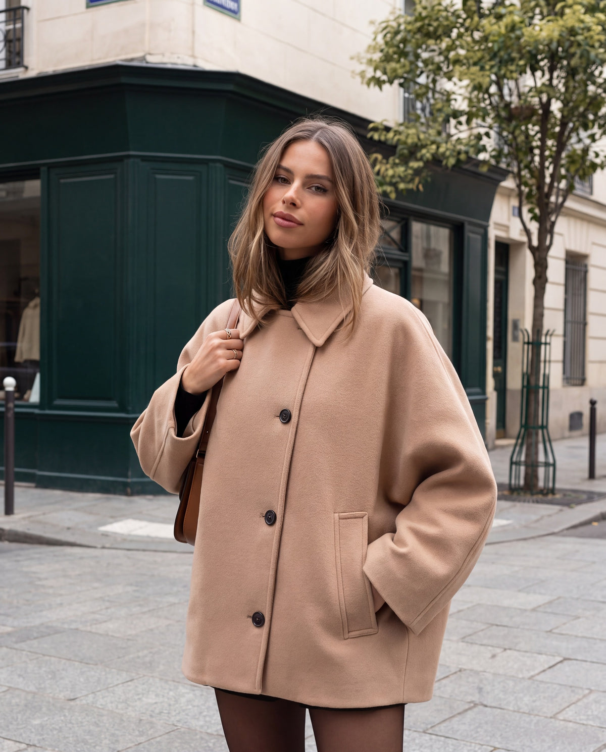 Cappotto Portofino — Corto Oversize in Panno con Colletto