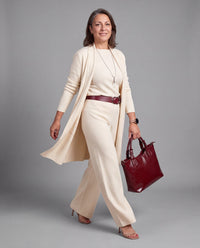Completo Fiorenza in maglia tre pezzi — Panna