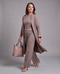 Completo Fiorenza in maglia tre pezzi — Tortora