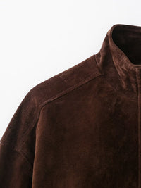Bomber Corto Effetto Camoscio