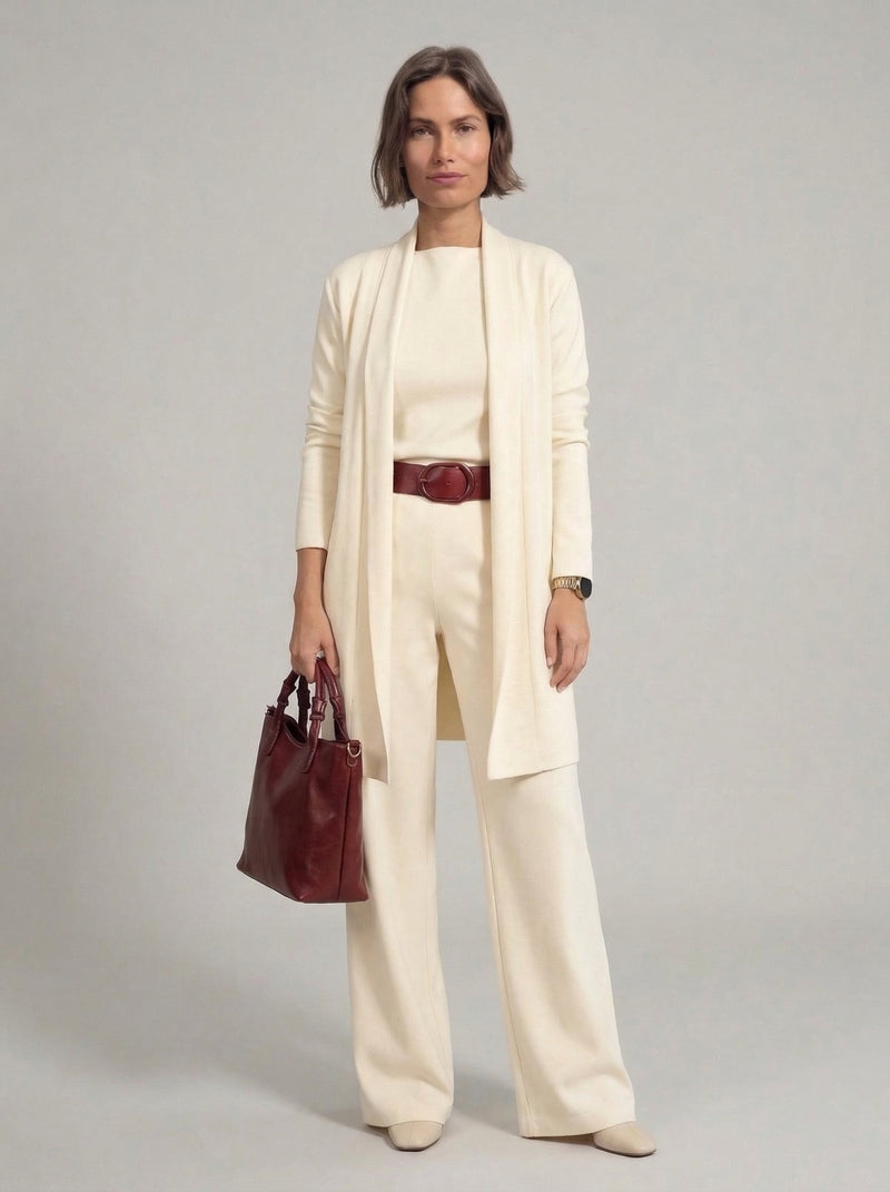 Coordinato Elena – Cardigan Lungo, Top e Pantalone