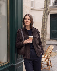 Giacca Ludovica field jacket effetto scamosciato — Sabbia