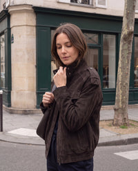 Giacca Ludovica field jacket effetto scamosciato — Sabbia