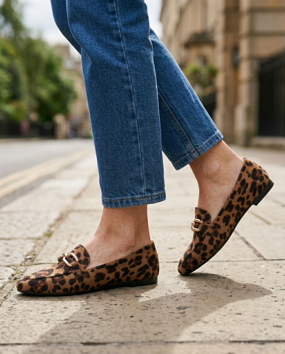 Mocassino Chiara — Leopardo Camoscio