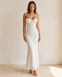 Bianca | Long Lace Corset Dress