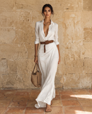 Allegra | Abito chemisier lungo drappeggiato