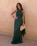 Noa | Plain Vintage Dress with Bow and High Waist