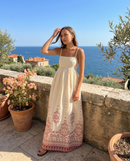 Carlotta | Abito Lungo in Lino Stampa Floreale