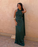 Noa | Plain Vintage Dress with Bow and High Waist