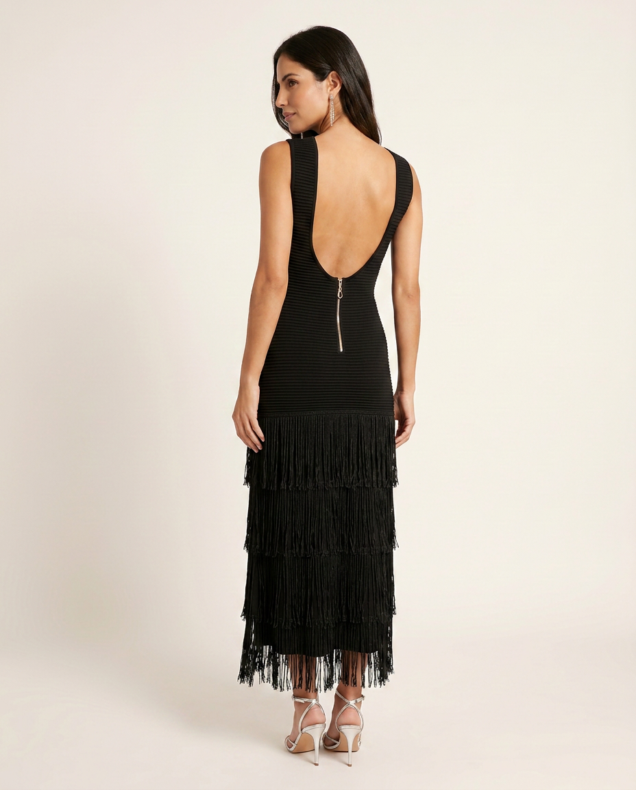 Francesca | Abito Midi con Frange