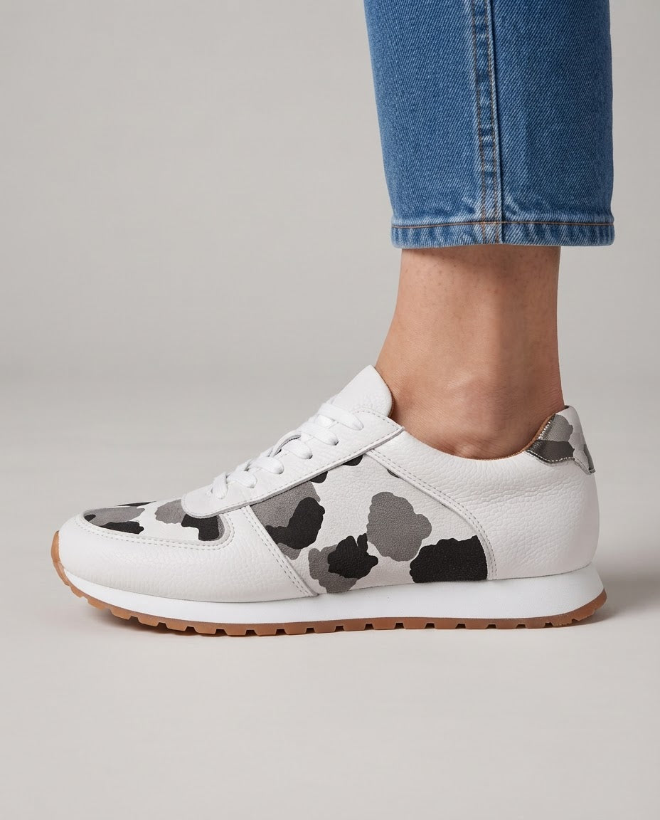 Zapatilla Nora — Blanca Animalier