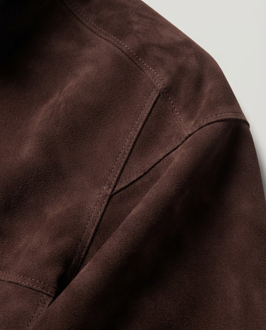 Bomber Corto Effetto Camoscio