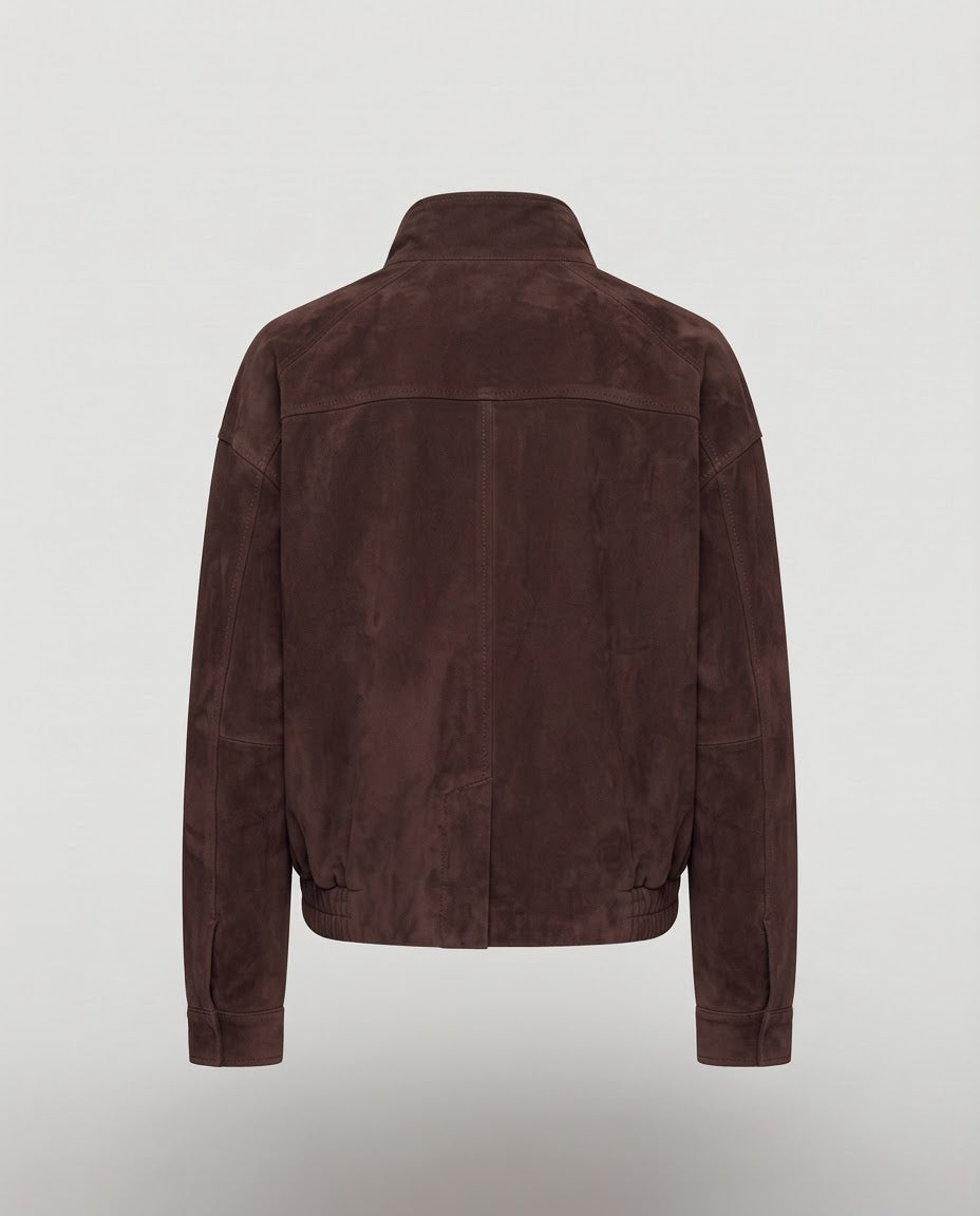 Bomber Corto Effetto Camoscio