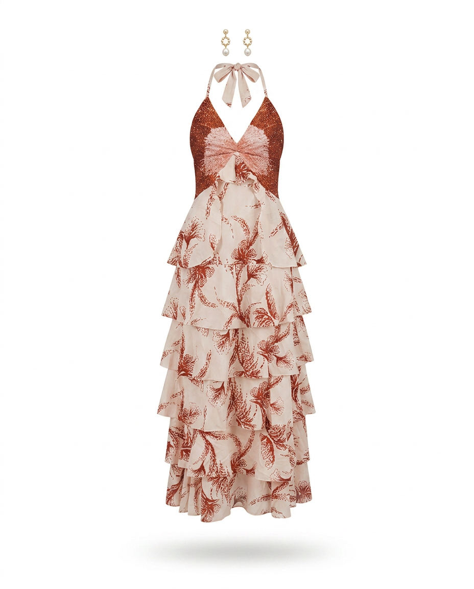 Eleonora | Abito Lungo in Chiffon Floreale