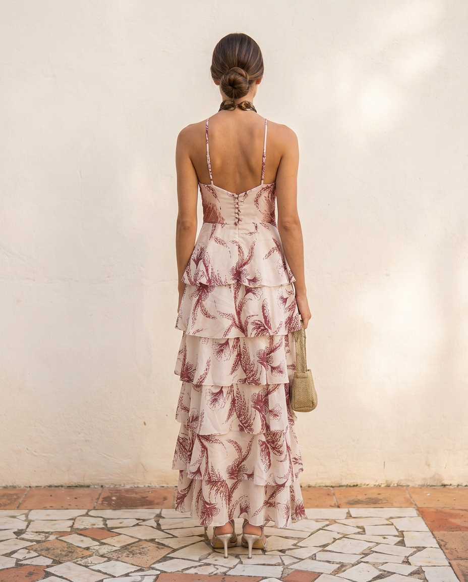 Eleonora | Abito Lungo in Chiffon Floreale