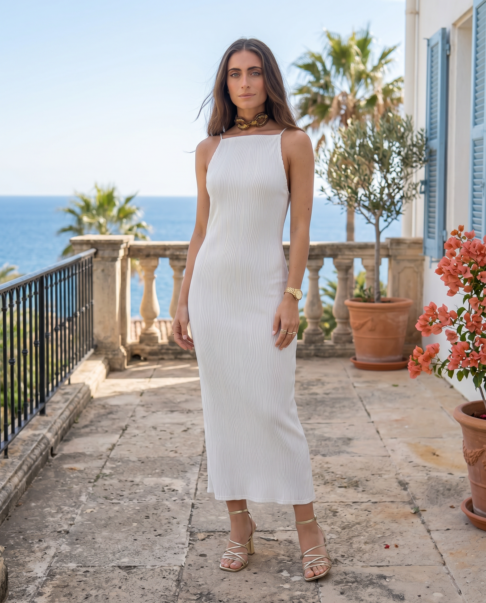 Greta | Abito Midi Plissettato Aderente
