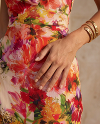 Ginevra | Abito lungo a balze floreale