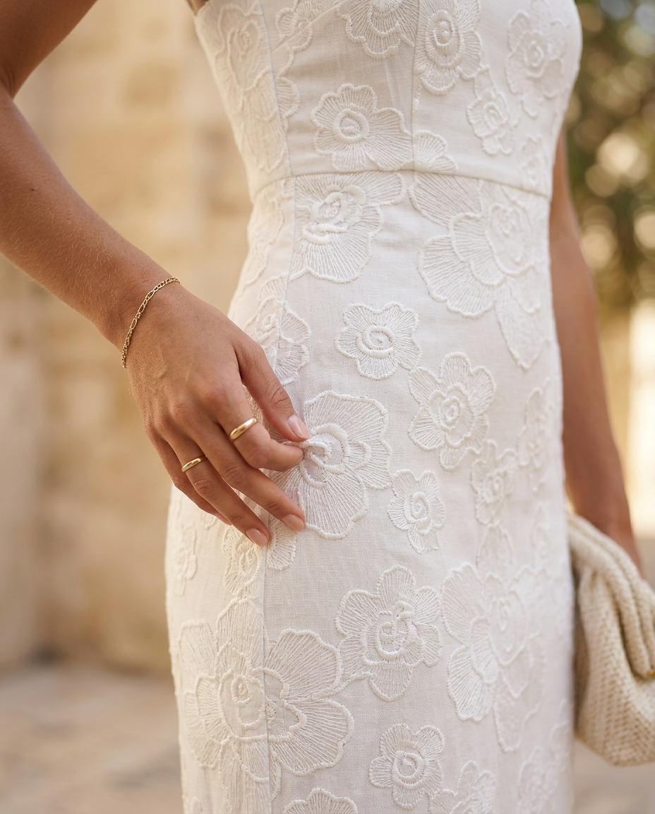 Camilla | Abito Midi in Pizzo Floreale