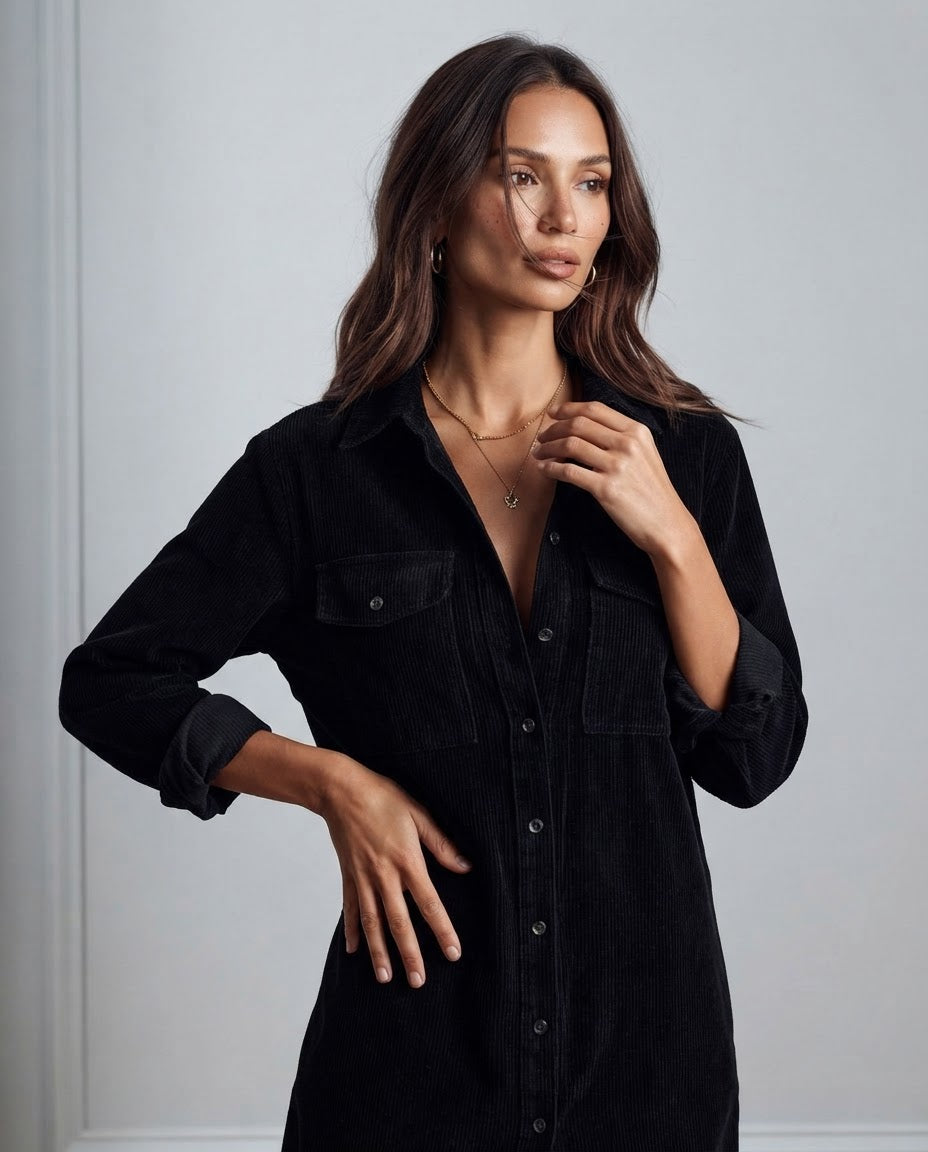 Vestido camisero Aurora — Pana