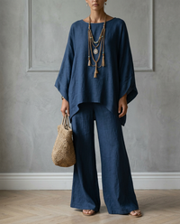 Completo Marta — Tunica Asimmetrica e Pantalone Ampio