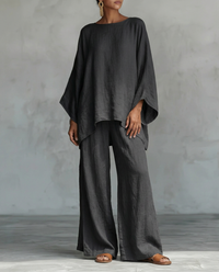 Completo Marta — Tunica Asimmetrica e Pantalone Ampio