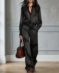 Completo Vittoria — Camicia e Pantalone Paisley in Raso