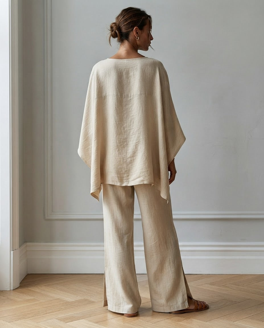 Completo Marta — Tunica Asimmetrica e Pantalone Ampio