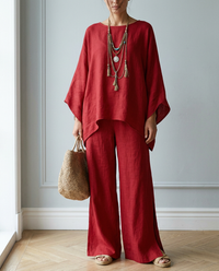 Completo Marta — Tunica Asimmetrica e Pantalone Ampio