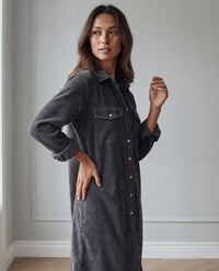 Vestido camisero Aurora — Pana