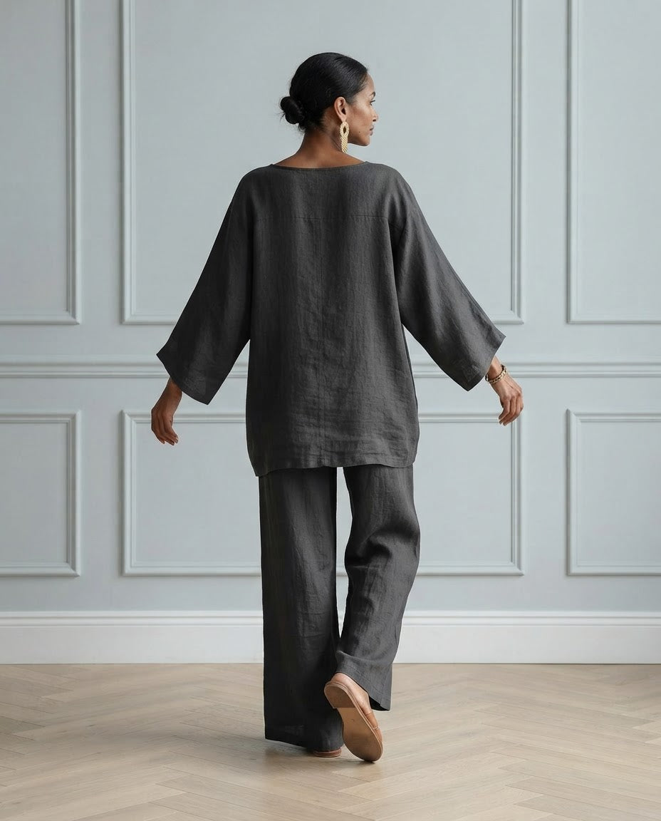 Completo Marta — Tunica Asimmetrica e Pantalone Ampio