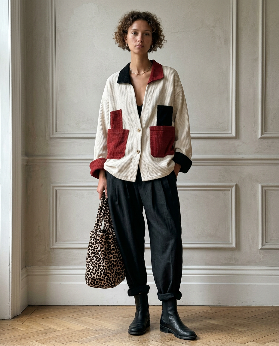 Camisa-Chaqueta Ludovica — Bolsillos en Contraste