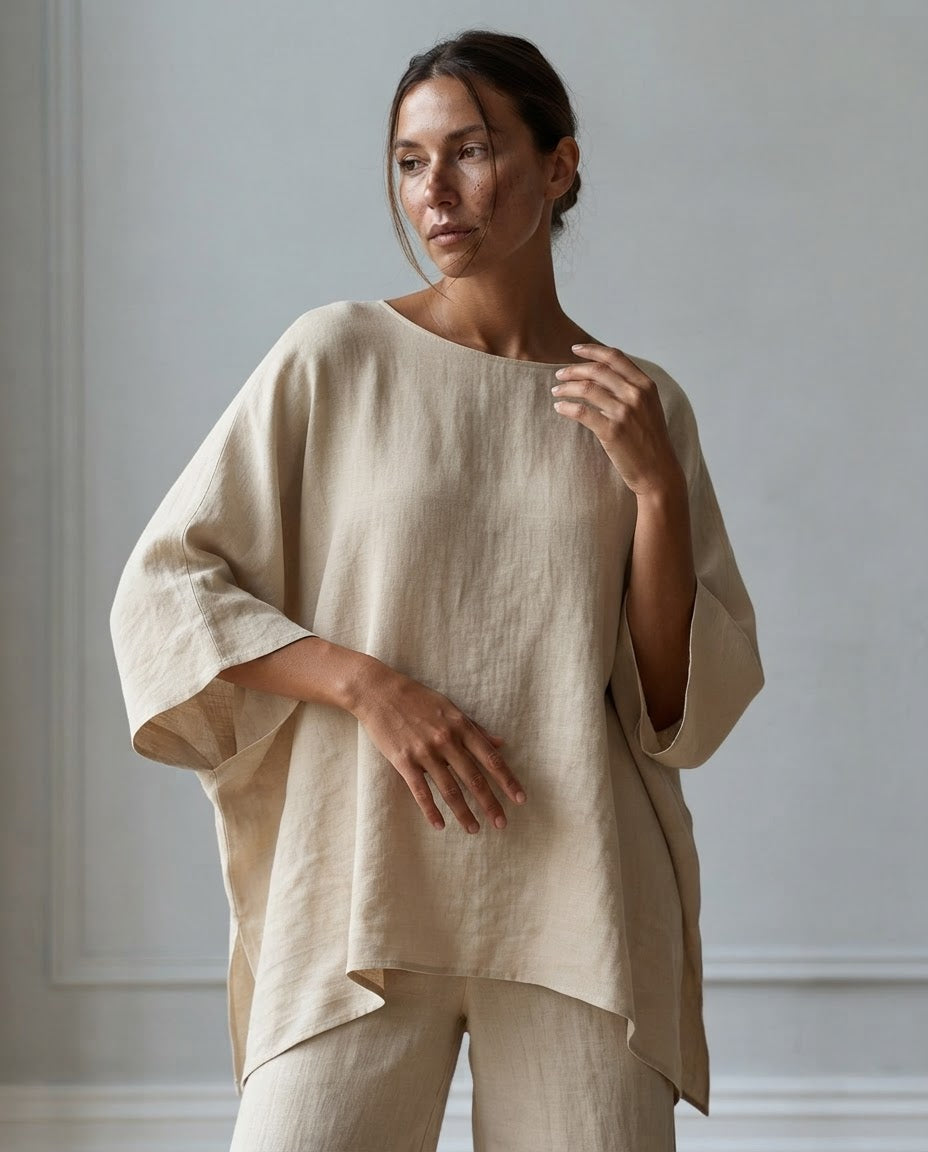 Completo Marta — Tunica Asimmetrica e Pantalone Ampio