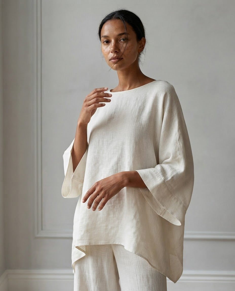 Completo Marta — Tunica Asimmetrica e Pantalone Ampio