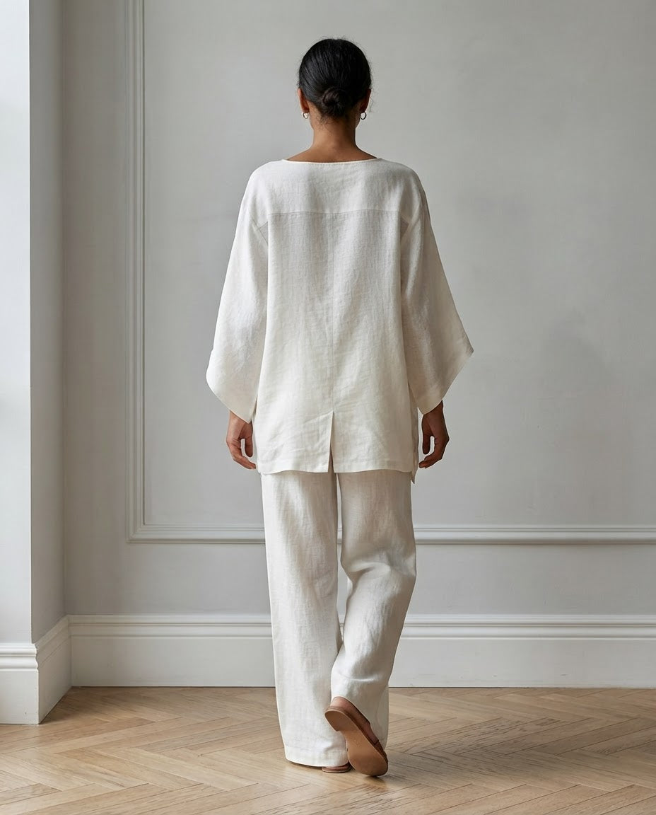 Completo Marta — Tunica Asimmetrica e Pantalone Ampio