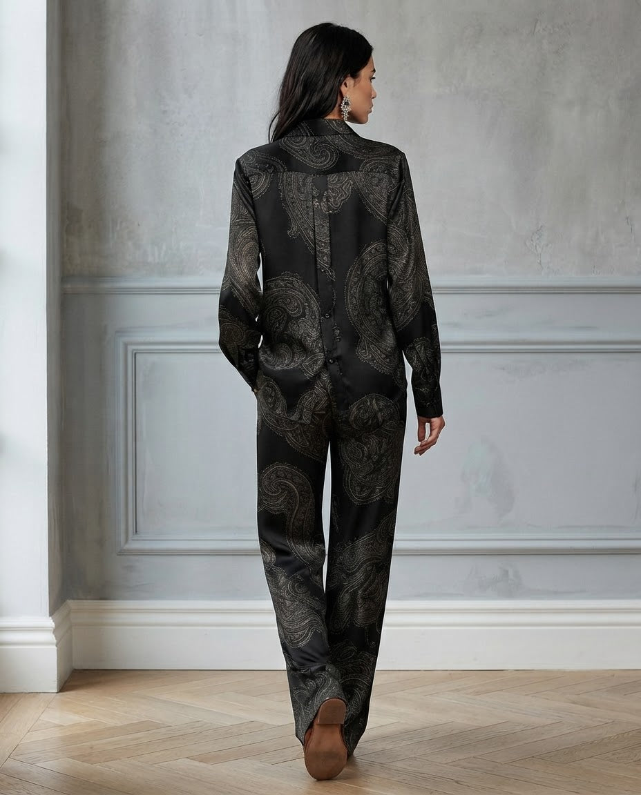Completo Vittoria — Camicia e Pantalone Paisley in Raso